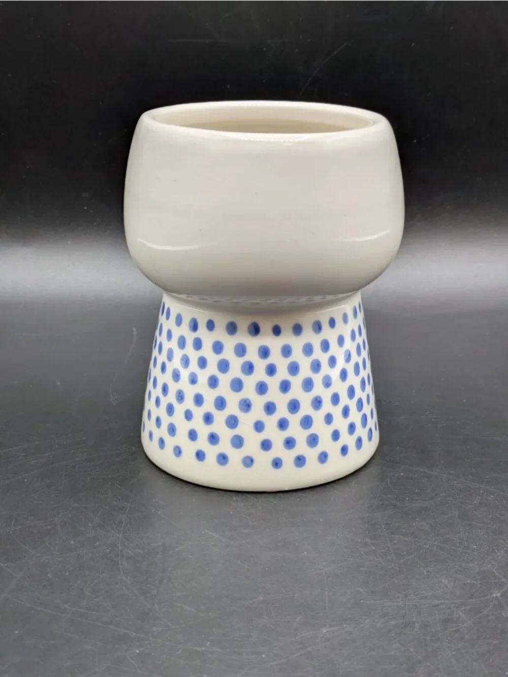 Opalhouse Face Vase Planter Ceramic Blue Polka Dots Succulant 4.5